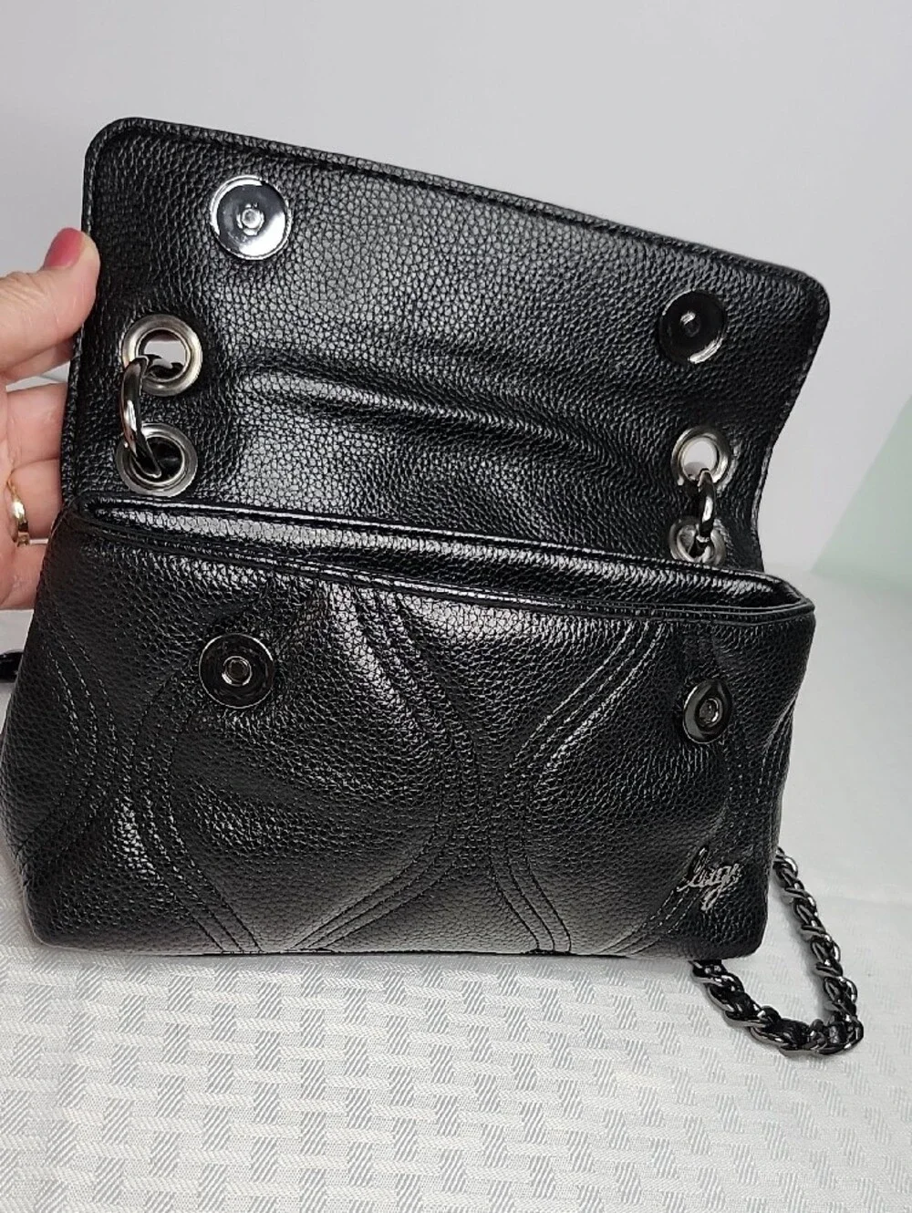 Lug Cadence Black Small Quilted Crossbody